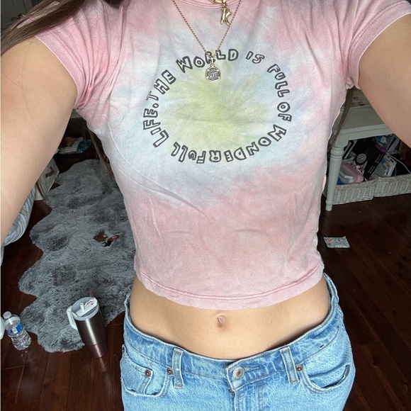 Urban Outfitters Pink Graphic Crop Top - Picture 3 of 4